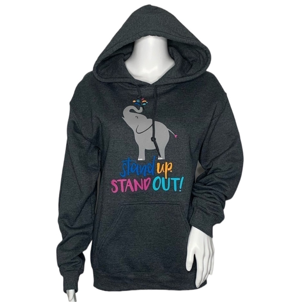 Gildan Gray Hoodie Sweatshirt Stand Up Stand Out